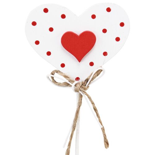 Artikel Harten gestippelde houten harten bloempluggen 6×5cm 18st