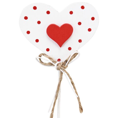 Artikel Harten gestippelde houten harten bloempluggen 6×5cm 18 st