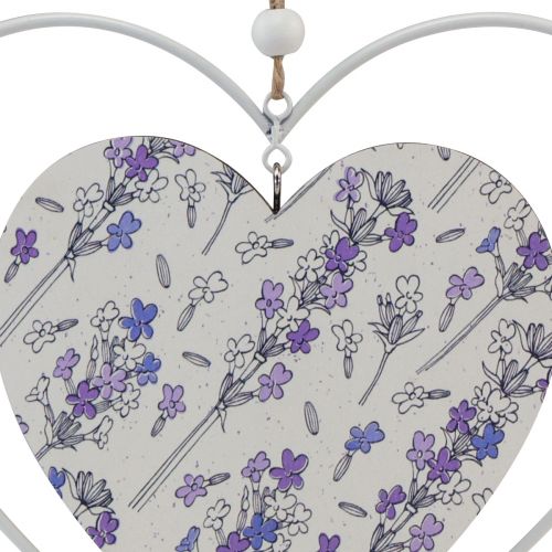 Artikel Decoratieve harten om op te hangen wit lila 18,5×17cm 4 st