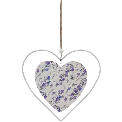 Artikel Decoratieve harten om op te hangen wit lila 18,5×17cm 4 st