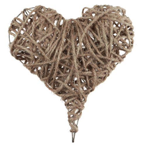 Floristik24 Decoratief hart van metaal naturel bedekte lentedecoratie 20×22cm