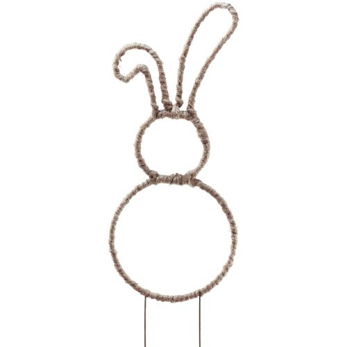 Floristik24 Paashaas decoratieve decoratieve plug konijn metaal naturel H36cm 4 st
