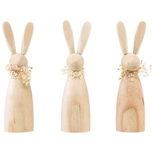 Floristik24 Houten konijntjes decoratie Paashazen hout naturel 5×4×15,5cm 3st