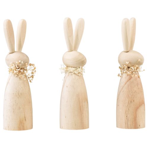 Floristik24 Houten konijntjes decoratie Paashazen hout naturel 5×4×15,5cm 3st