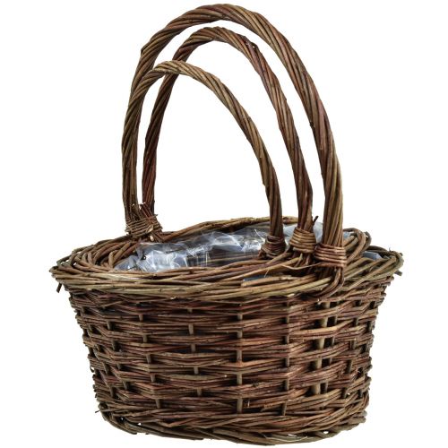 Artikel Mand met handvat plantenmand rond Ø27/23/19cm set van 3