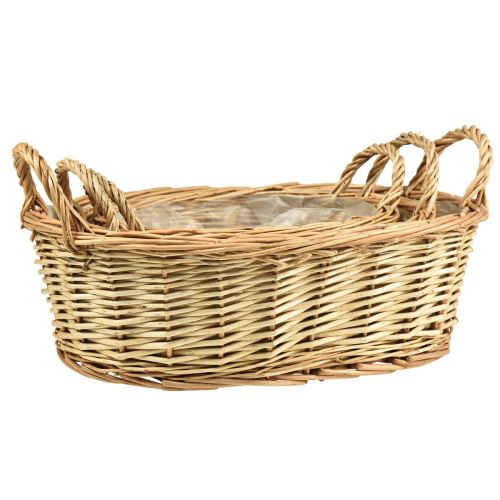 Artikel Plantenmand geweven mand ovaal wilg 42/34/28cm set van 3