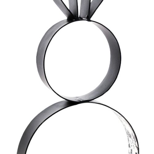 Artikel Paashaas decoratie metaal zwart zilver Paasfiguur 11×31cm