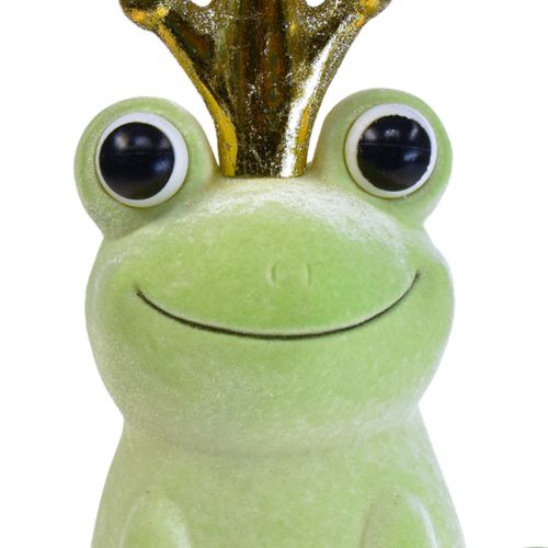 Artikel Decoratieve kikker met kroon kikkerprins decoratie lichtgroen 40,5cm