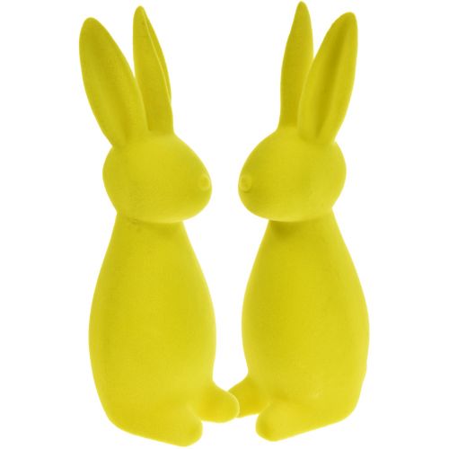 Artikel Gevlokte Paashazen Geelgroen – 2e keus – 8×10×29cm 2 stuks