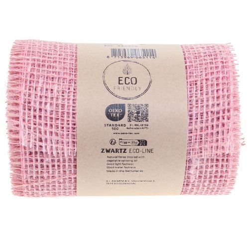 Artikel Tafelloper jute tafellint jute lint licht roze 15cm 10m