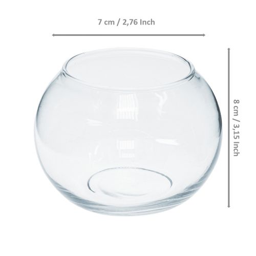 Artikel Ball Vaas Glas Mini Vaas Rond Glas Decoratie H8cm Ø7cm