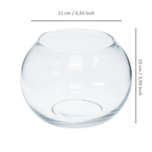 Artikel Bolvaas glas bloemenvaas rond glas decoratie H10cm Ø11cm