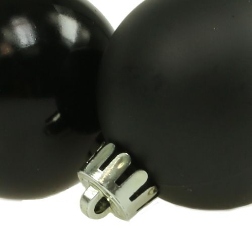 Floristik24 Kerstbal kunststof Ø4cm zwart 16 st