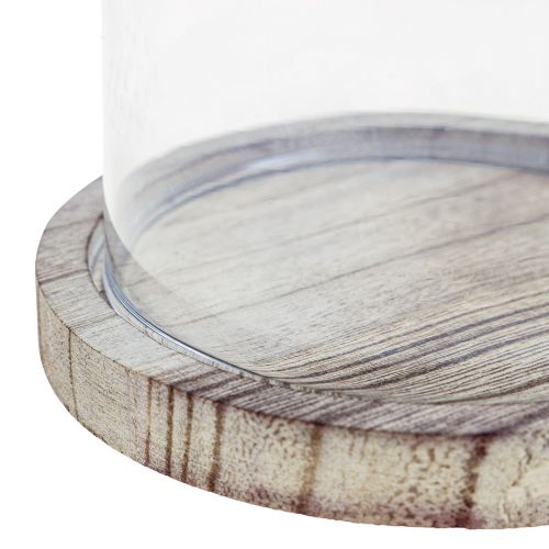 Artikel Glazen stolp houten bord tafeldecoratie mini kaasstolp H13cm