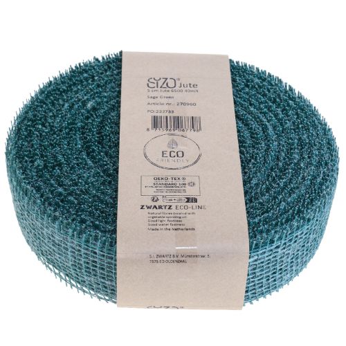 Artikel Jutelint netlint decolint jute groen salie 5cm 40m