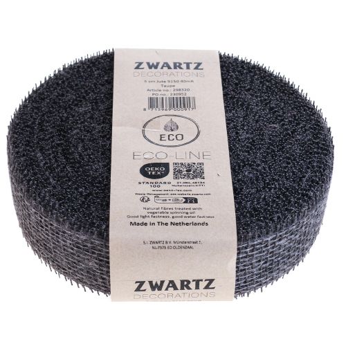 Floristik24 Juteband netband decoband jute bruin taupe 5cm 40m