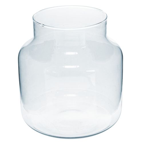 Floristik24 Glazen Vaas Rond Bloemenvaas Groot 100% Gerecycled Glas H20 Ø17cm