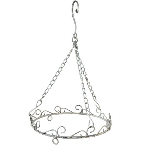 Artikel Hangdecoratie metalen decoratie grijs wit vintage Ø20cm H30cm