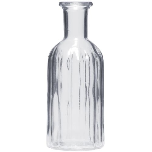 Flesvaas, glazen vaas, hoge vaas, helder, Ø7,5cm, H19,5cm, 2 stuks