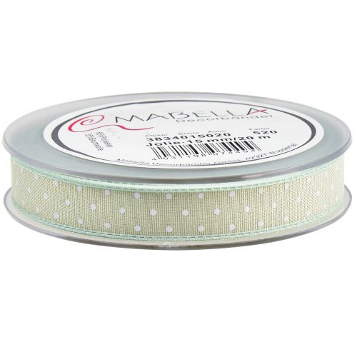 Artikel Zijden lint met stippen cadeaulint groen 15mm 20m