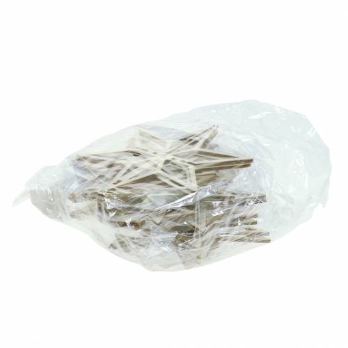 Floristik24 3D ster hout om op te hangen 13,5cm 6st
