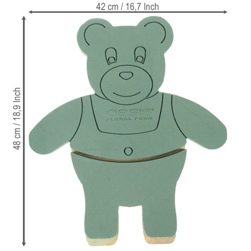Artikel Bloemenfoam teddybeerfiguur met standaard, 48,5 cm x 42 cm, H5 cm, 1 stuk