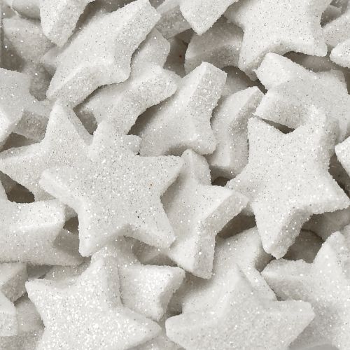 Artikel Verspreide sterren met glittercrème 2,5 cm 96 stuks