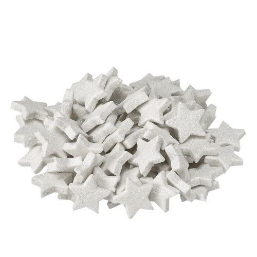 Artikel Verspreide sterren met glittercrème 2,5 cm 96 stuks