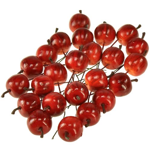 Artikel Mini appels op draad 3cm glanzend 24 st