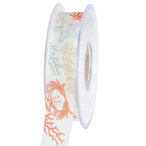Artikel Decoratief lint maritiem cadeaulint koraal 25mm 18m