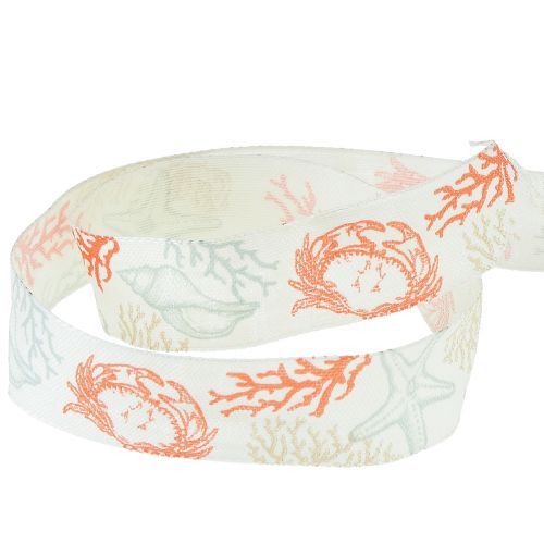 Artikel Decoratief lint maritiem cadeaulint koraal 25mm 18m