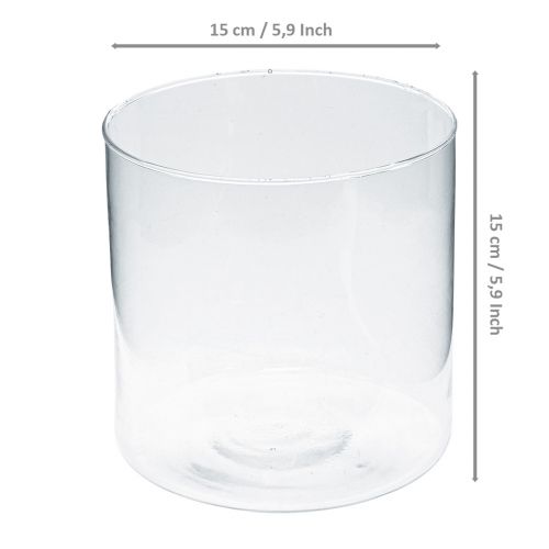 Artikel Glazen vaas glazen cilinder bloemenvaas glas decoratie H15cm Ø15cm