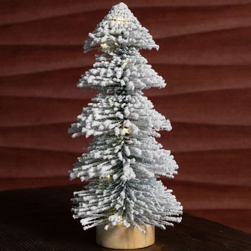 Artikel Mini kerstboom verlicht met LED-spar en sneeuw 28cm