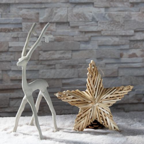 Artikel Rendier decoratie hert figuur metaal grijs klei optiek H27.5cm