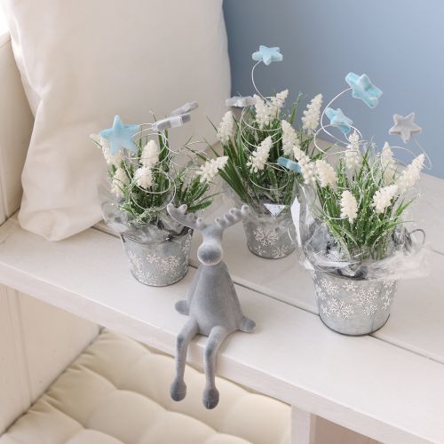Artikel Elanden decoratieve rand zitplaats H31cm grijs 3 stuks