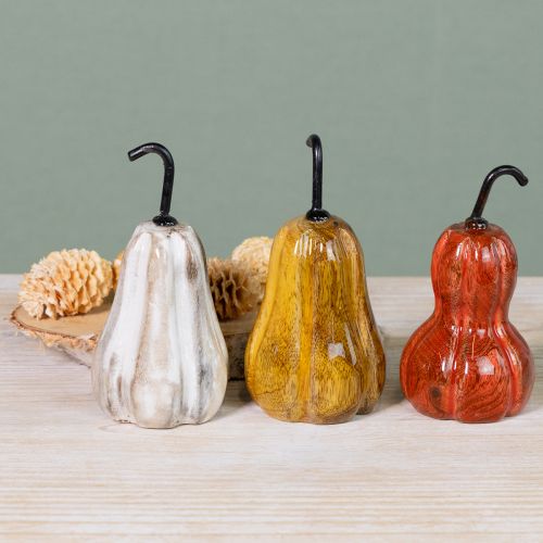 Artikel Houten peer peer houten decoratie herfst rood geel wit 12×6cm 3 stuks