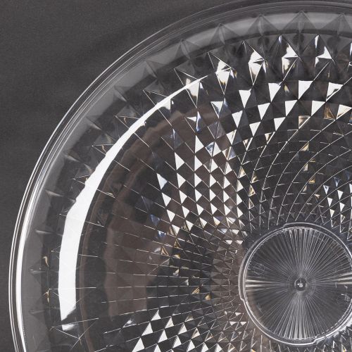 Decoratieve transparante ronde schaal met voet, 32 cm | Floristik24.nl