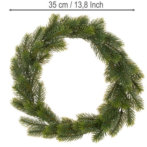 Kunstmatige dennenkrans in groen voor deurdecoratie, 35 cm | Floristik24.nl