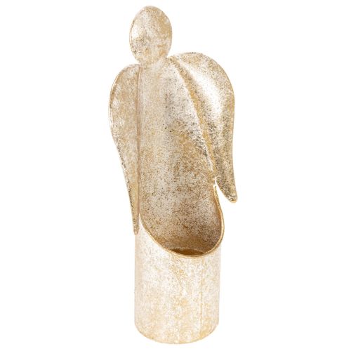 Kandelaar met engelfiguurtje, goudkleurige feestelijke decoratie, 27 cm kopen | Floristik24.nl