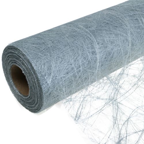 Deco fleece Sizoweb tafelloper zilver 30cm 25m