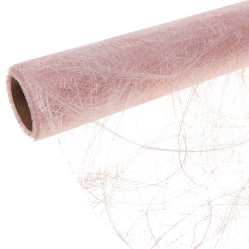 Deco fleece Sizoweb tafelloper roze 30cm 5m