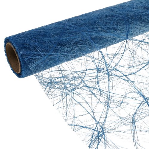 Deco fleece Sizoweb tafelloper blauw 30cm 5m