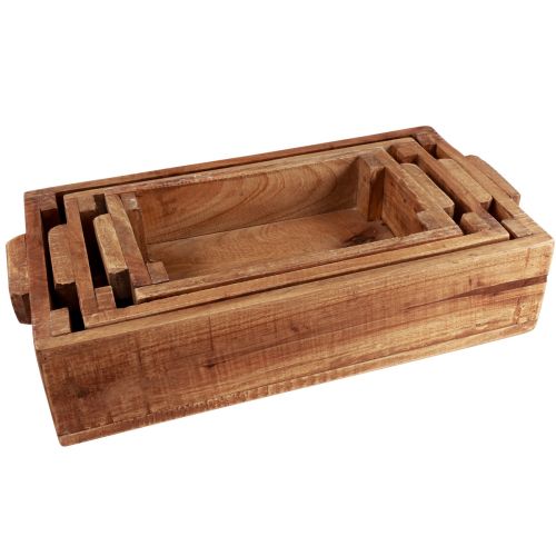 Artikel Plantenbak houten plantenbak 48,5/40,5/32,5cm set van 3