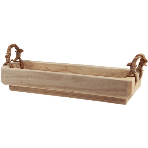 Floristik24 Plantenbak houten schaal vierkant Paulownia naturel 57,5×18cm×18m