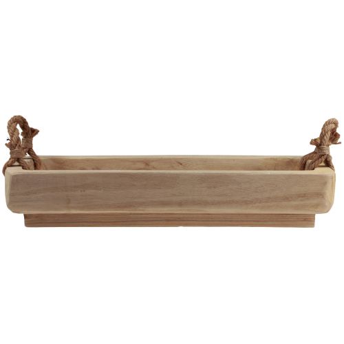 Floristik24 Plantenbak houten schaal vierkant Paulownia naturel 57,5×18cm×18m
