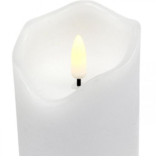 LED kaars met timer witte stompkaars van echte was H17cm