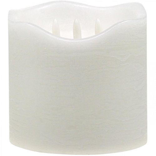 Floristik24 LED kaars groot wax wit voor batterij timer Ø14.5cm H15cm