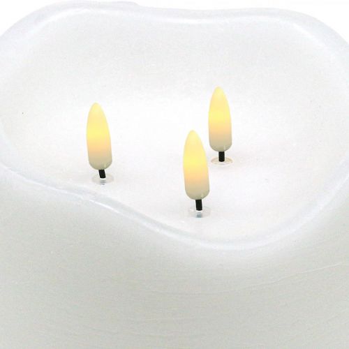 Floristik24 LED kaars groot wax wit voor batterij timer Ø14.5cm H15cm