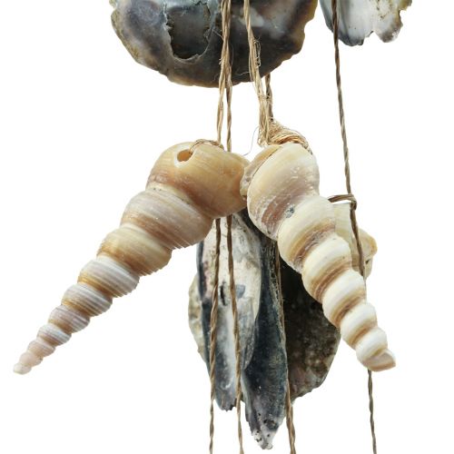 Maritieme windgong slakkenhuis decoratie schelpen 58cm
