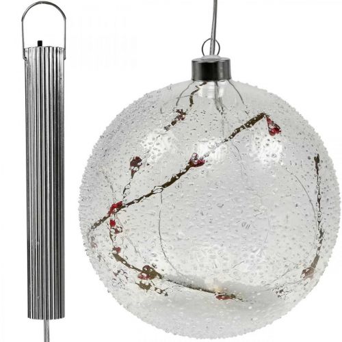 Artikel LED kerstbal glas lichtketting hartjes Ø15cm